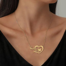 Load image into Gallery viewer, Heart & Butterfly 2 Names Necklace