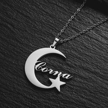 Load image into Gallery viewer, Moon Star Name Neclace