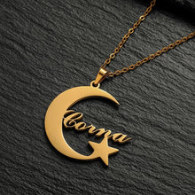 Load image into Gallery viewer, Moon Star Name Neclace