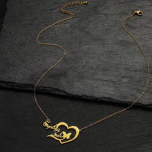 Load image into Gallery viewer, Heart &amp; Butterfly 2 Names Necklace
