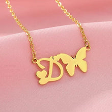 Load image into Gallery viewer, Butterfly Initial Necklace
