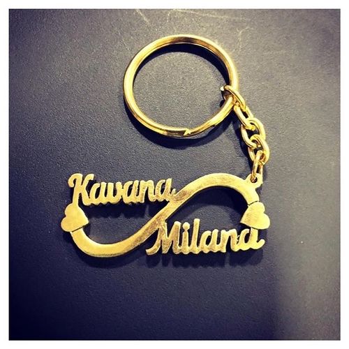 Double name Infinity Keychain